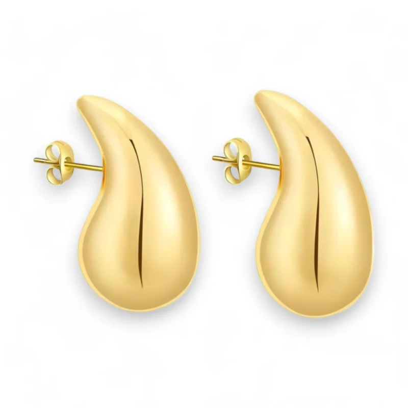 Brinco Gota Media Banhado a Ouro 18k