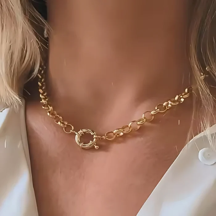 chocker elo portugues banhado a ouro 8k iridiz.com .br 2