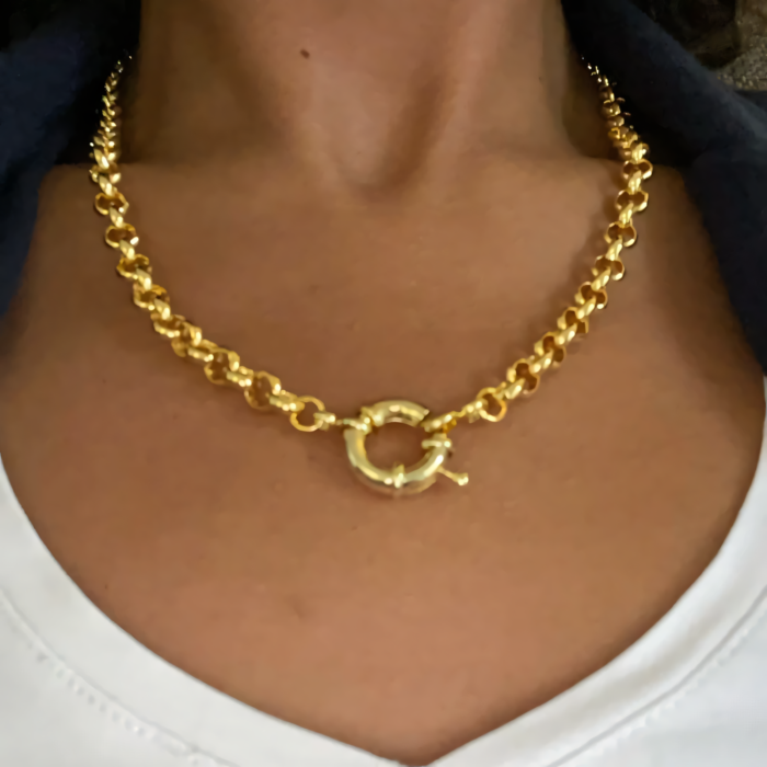 chocker elo portugues banhado a ouro 8k iridiz.com .br
