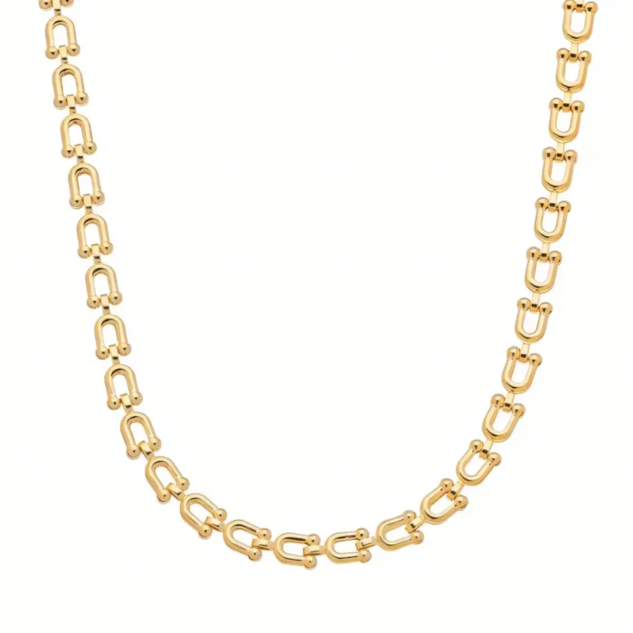 Colar Elos U Banhado a Ouro 18k