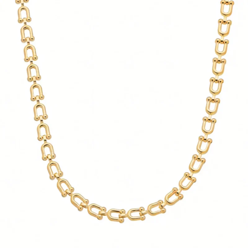 Colar Elos U Banhado a Ouro 18k
