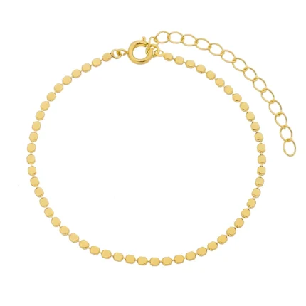 Pulseira Bolinha amassada banhado a ouro 18k
