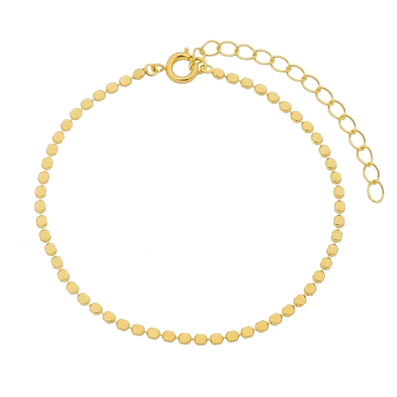 Pulseira Bolinha amassada banhado a ouro 18k