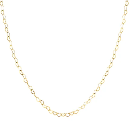 Colar Elos Coração Banhado a Ouro 18k