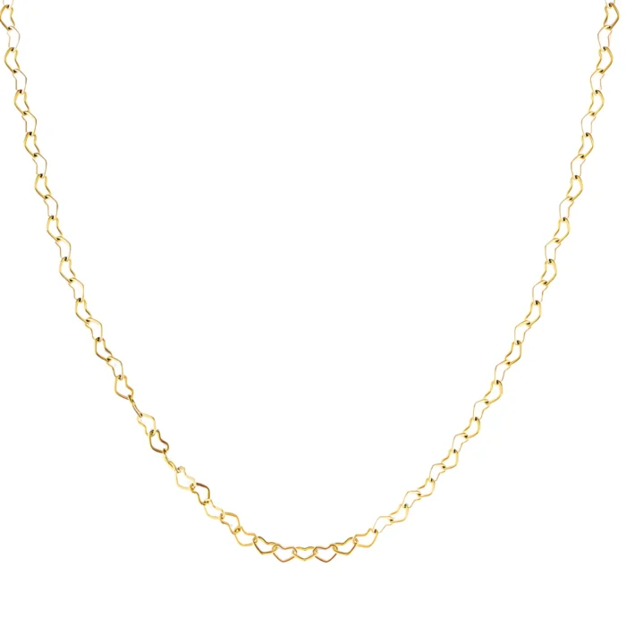 Colar Elos Coração Banhado a Ouro 18k