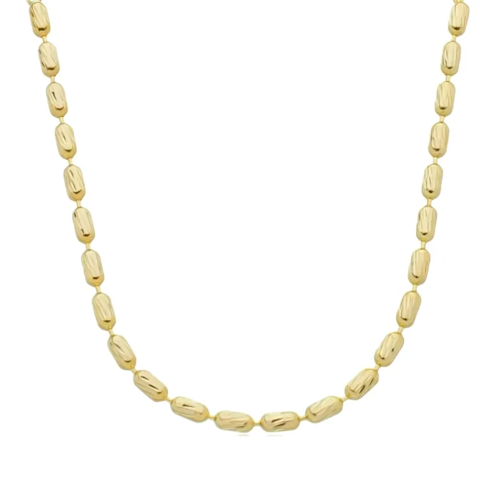 Colar Gomos texturizado banhado a ouro 18k