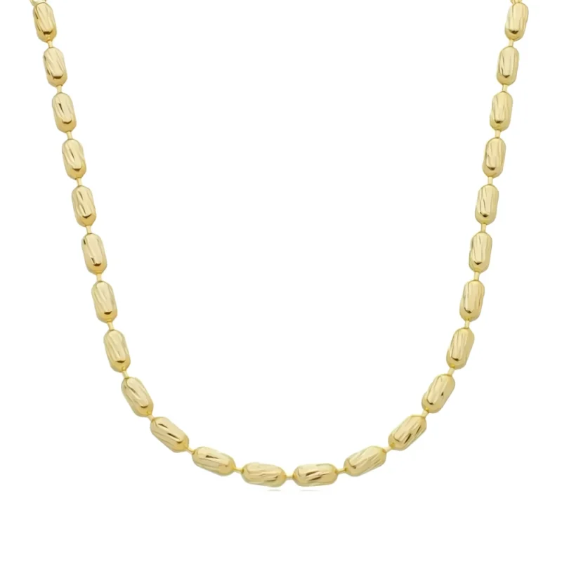 Colar Gomos texturizado banhado a ouro 18k