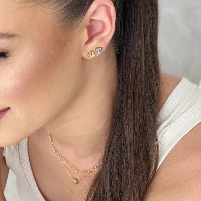 conjunto colar coracao banhado a ouro 18k iridiz.com .br