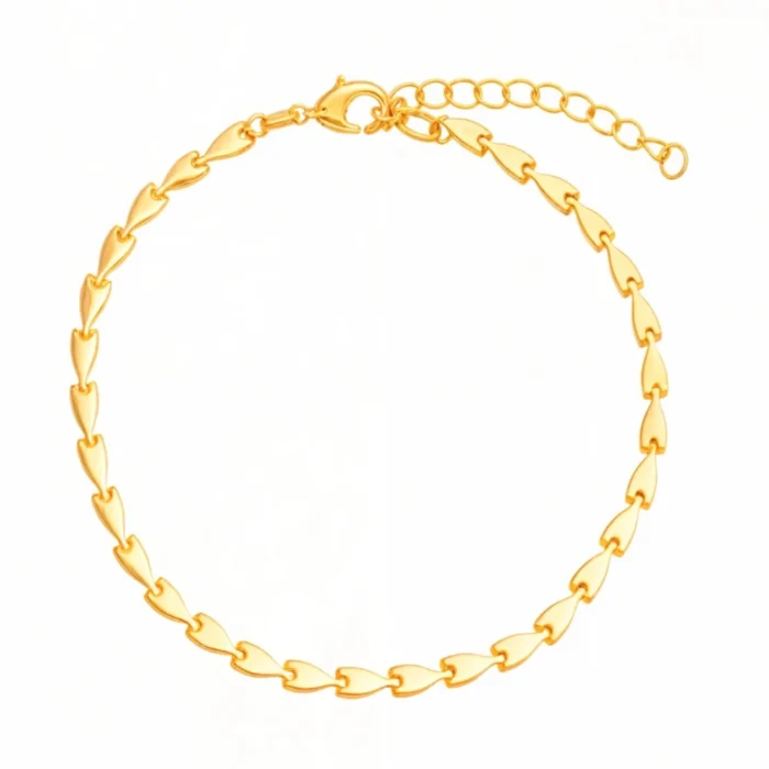 Pulseira Plaquinhas Lisas Banhada a Ouro 18k