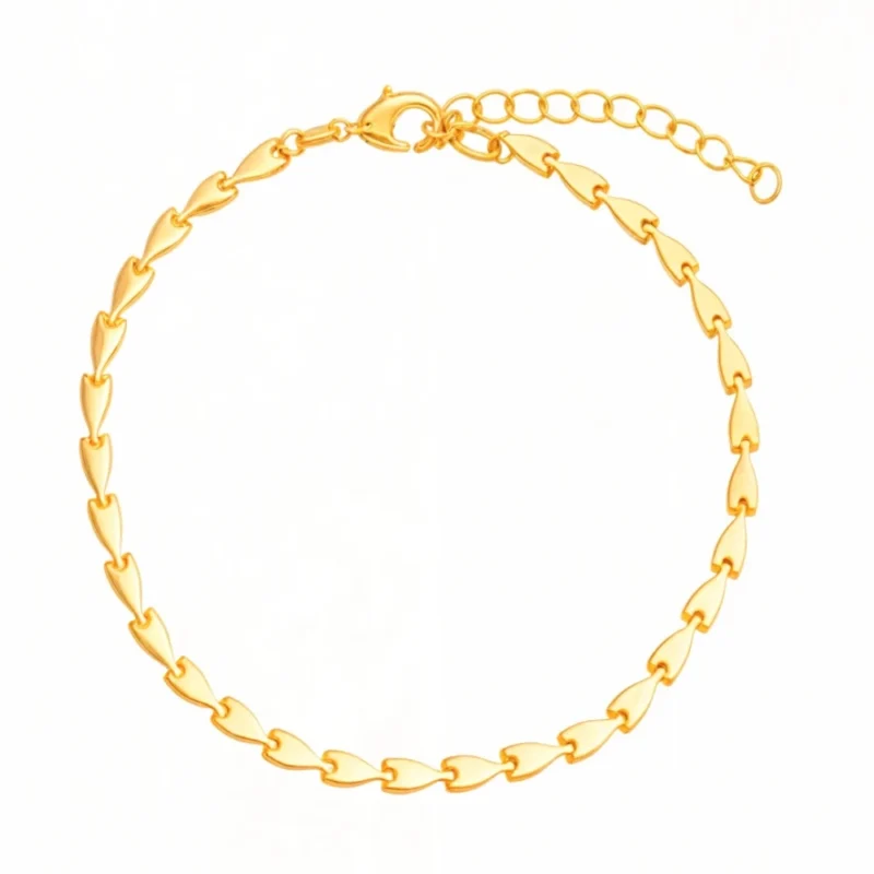 Pulseira Plaquinhas Lisas Banhada a Ouro 18k